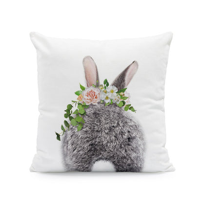 Funda de almohada con estampado de conejo de Pascua