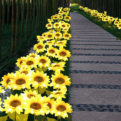 Lámparas solares LED con forma de girasol, luces decorativas