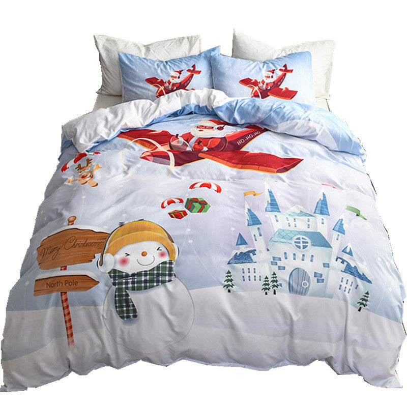 Happy Santa Claus Happy Gift 3D Digital Bed Set Of Three