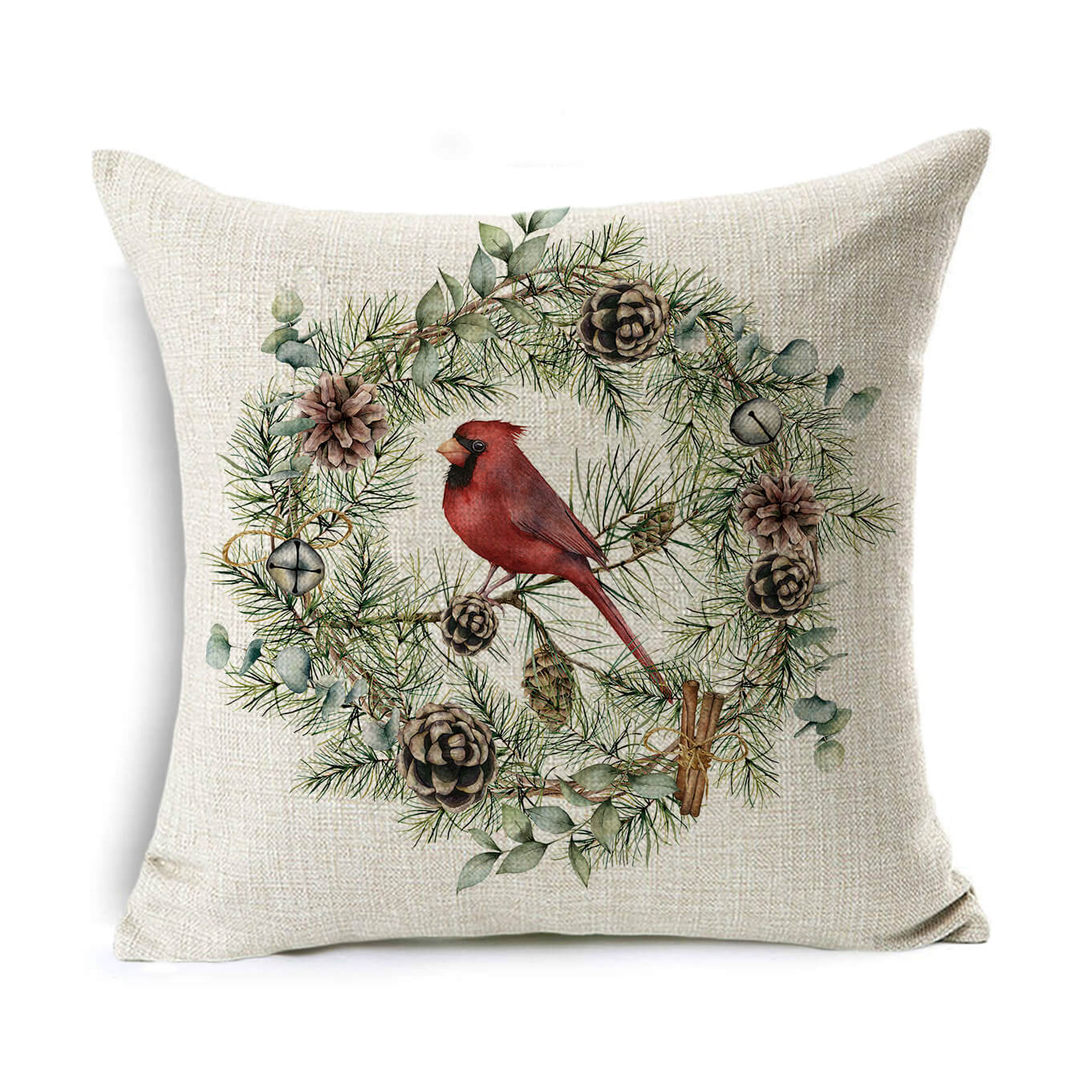 Christmas Gift Wreath Linen Hugging Pillowcase