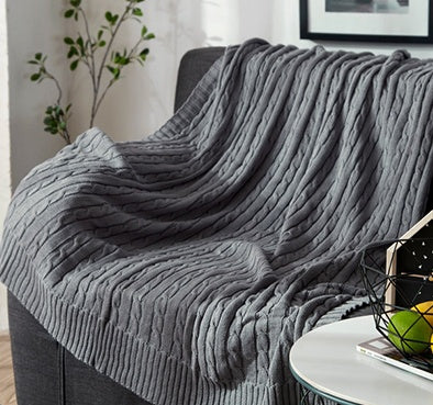 Cotton Solid Knitted Blanket