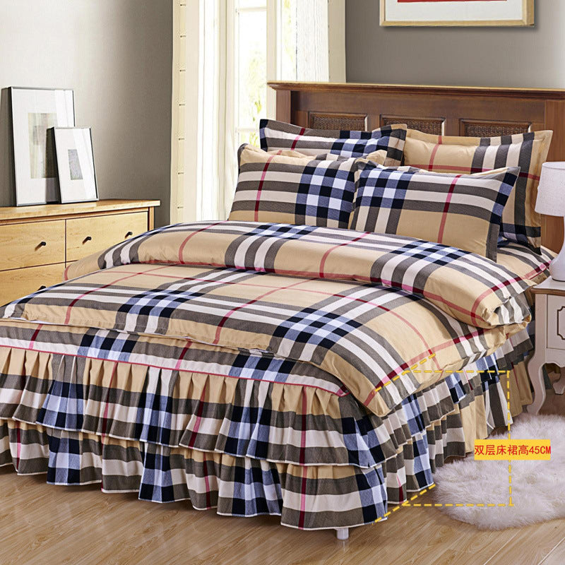 Four piece set on cotton bed