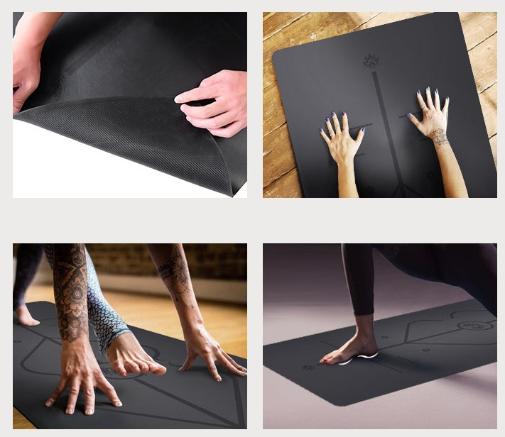 Tapis de yoga antidérapant haut de gamme en daim et caoutchouc naturel de 5 mm