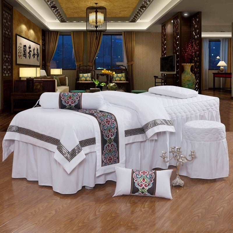 Four-piece high-end pure color beauty bedspread