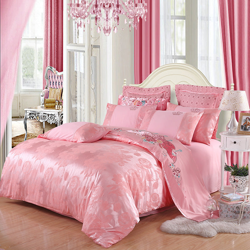 Active satin jacquard four-piece bedding