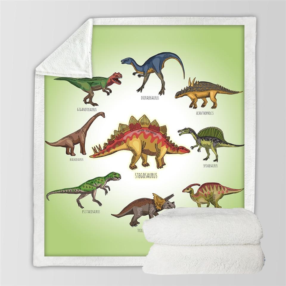 Kids Children Dinosaur Fluffy Soft Cotton Blanket Jurassic Cartoon Boys Girl Throw Blankets For Beds Home Textile Bedding Outlet