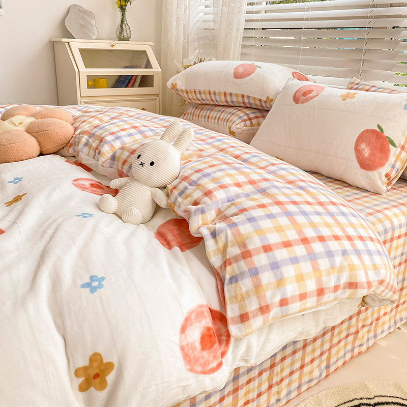 Sábana de felpa gruesa para cama de niña de terciopelo de leche