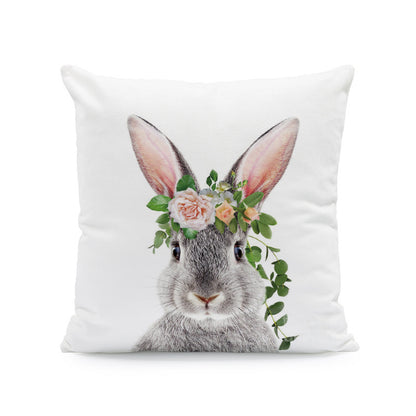 Funda de almohada con estampado de conejo de Pascua