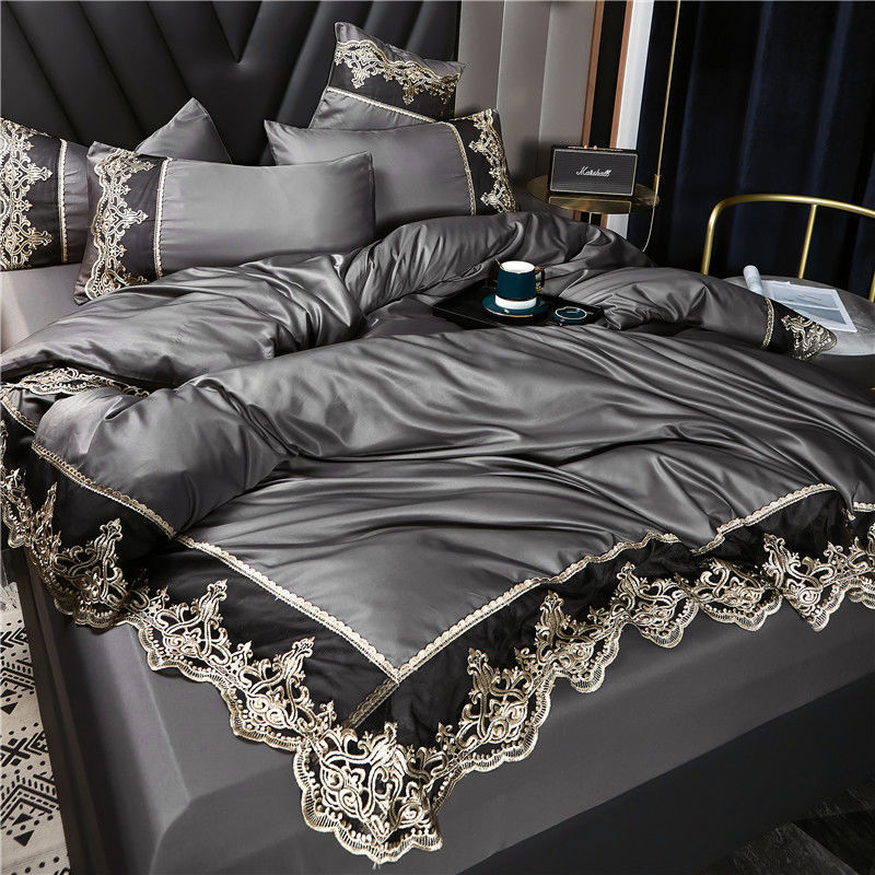 Four-piece Double-sided Ice Silk Bed Skirt For Household Use