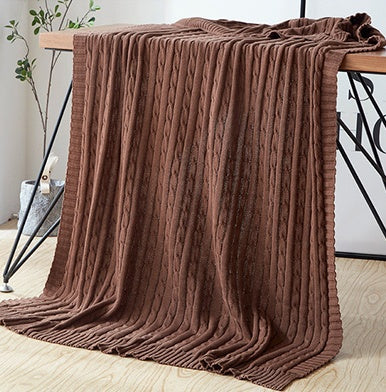 Cotton Solid Knitted Blanket