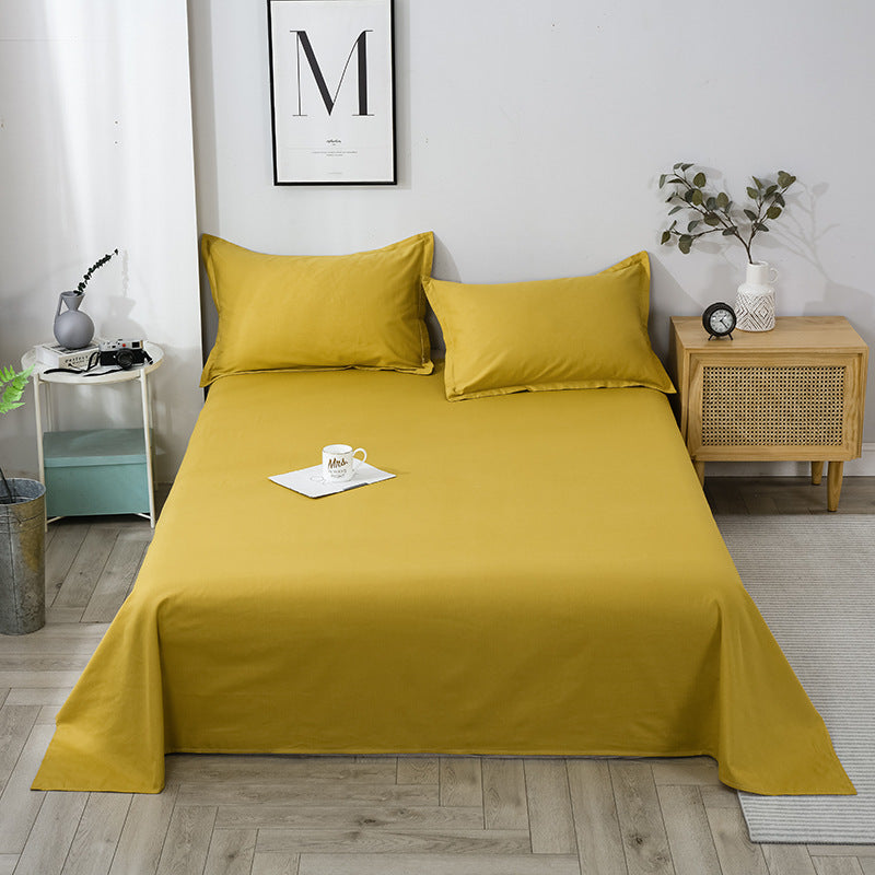 Solid Color Sanding Washed Cotton Single Piece Is Pure Student Dormitory Single Bed Sheet