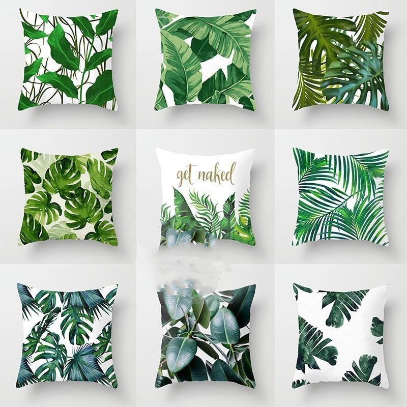 Housse de coussin de la série de plantes tropicales fraîches et à la mode