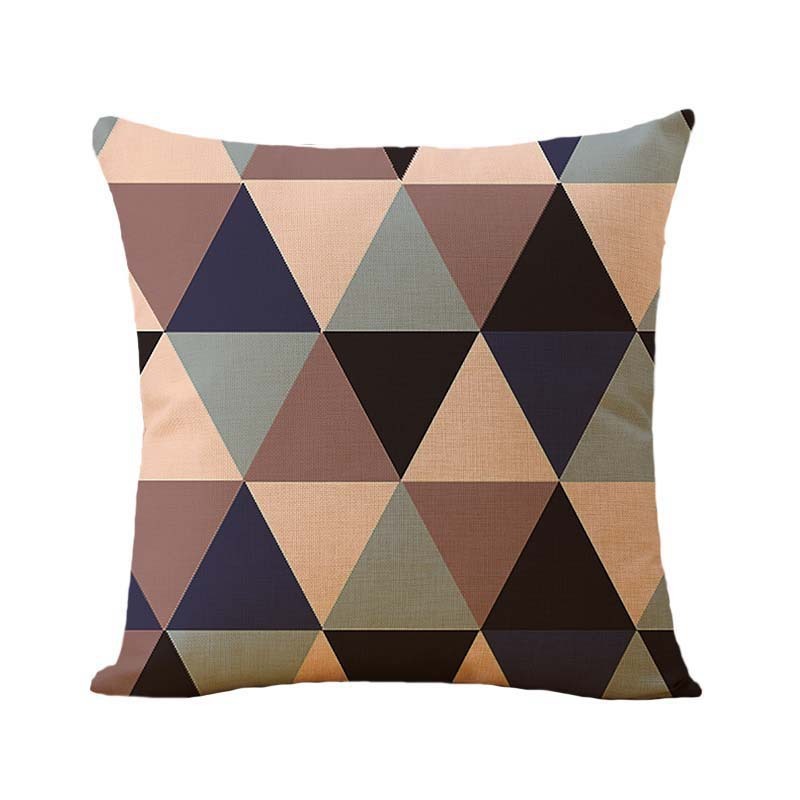 Linen Pillow Case Home Fabric Geometric Abstract