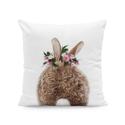 Funda de almohada con estampado de conejo de Pascua