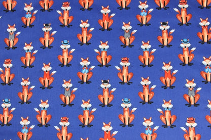 Plain Cotton Fabric Nordic Style Animal Fox Print Handmade DIY