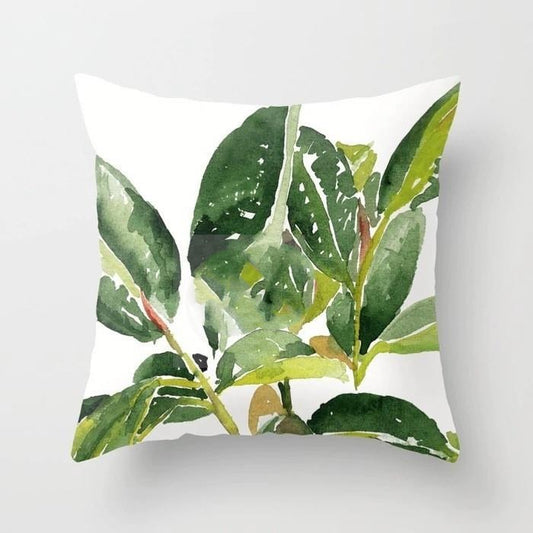 Housse de coussin de la série de plantes tropicales fraîches et à la mode