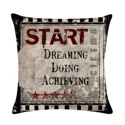 Home Retro Movie Subtitles Sofa Office Linen Pillowcase