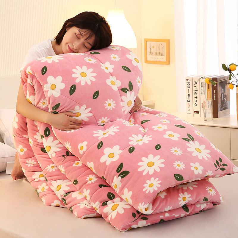 Student Dormitory Double-sided Milk Fleece Warm Skin-friendly Fleece Quilt