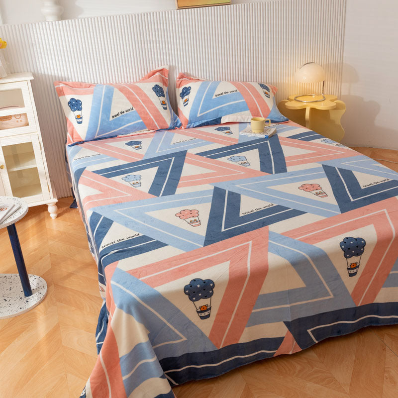 Drap de lit imprimé simple et tendance pour la maison