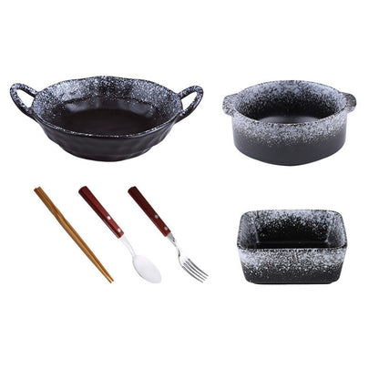 Cutlery Set Stoneware Breakfast Bowl Bibimbap Bowl Binaural Soup Bowl