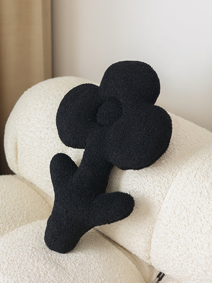 Plush Black Teddy Flower Pillow Sofa Bedding