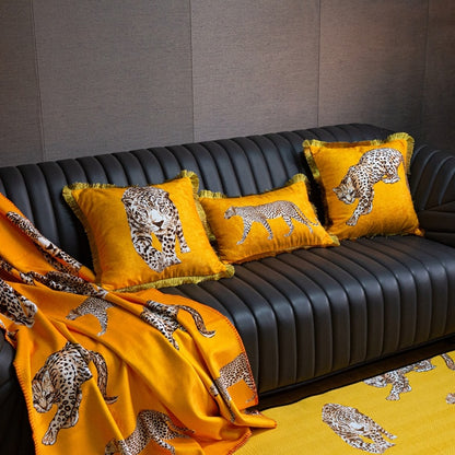 Fashion Leopard Sofa Waist Cushion Tide Brand Pillowcase