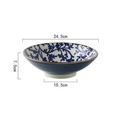 Japanese Style Underglaze Ceramic Bowl