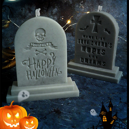 Halloween Tombstone Shape Aroma Plaster Flip Sugar Silicone Mold