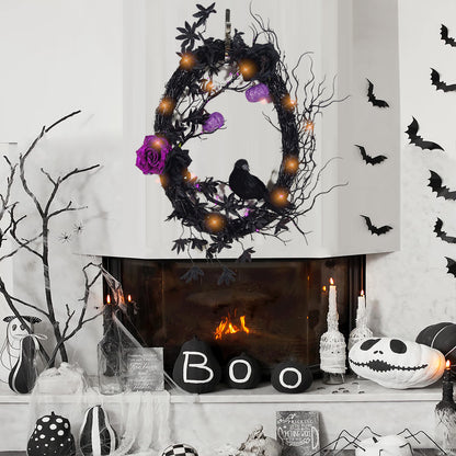 Halloween Black Crow Horror Garland Door Hanging Decorations