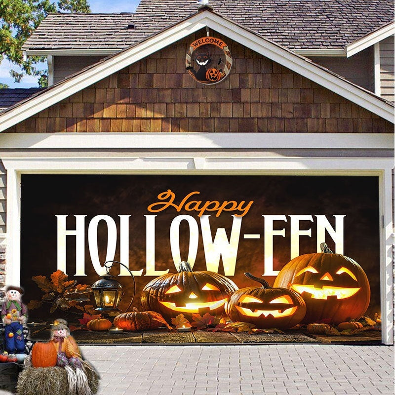 Halloween Garage Background Decoration Hanging Cloth