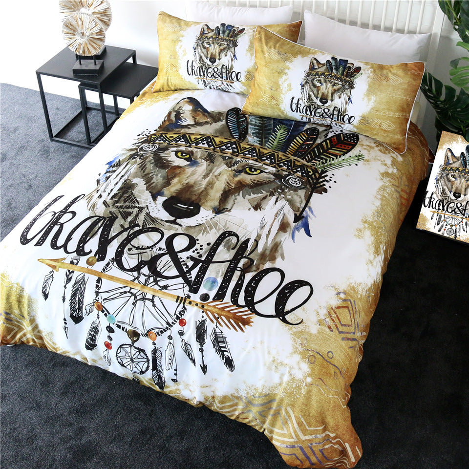 Wolf Three-piece bedding set