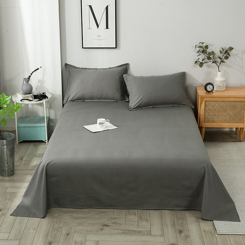 Solid Color Sanding Washed Cotton Single Piece Is Pure Student Dormitory Single Bed Sheet