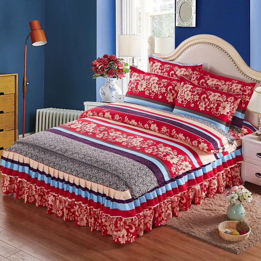 Four piece set on cotton bed