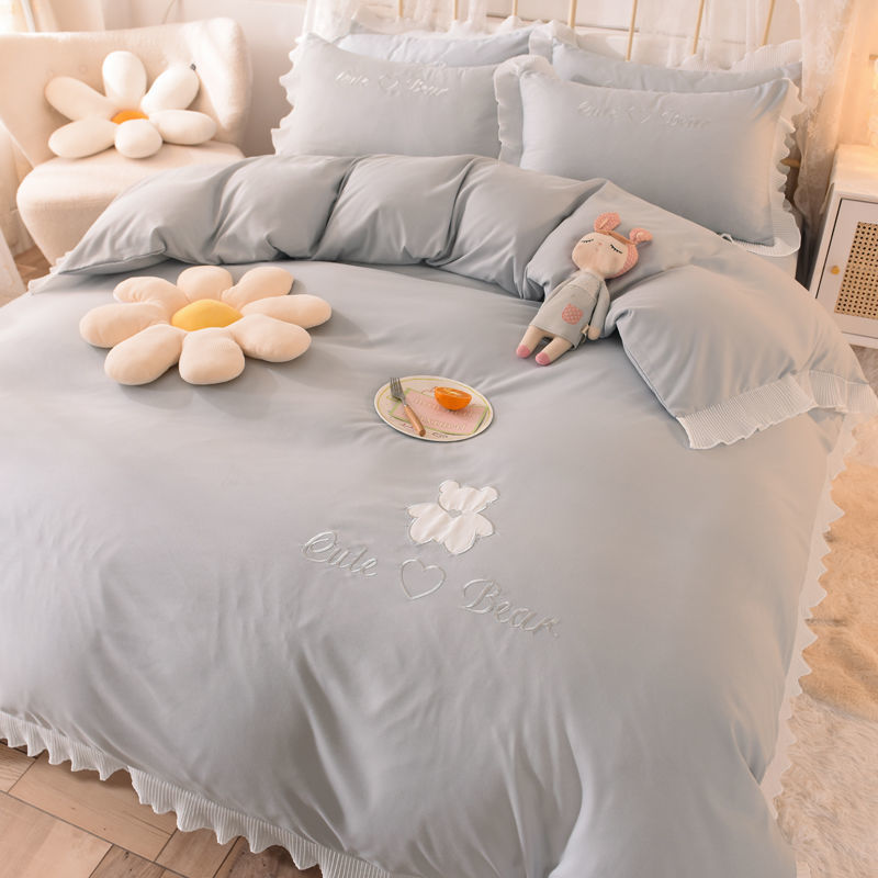 Cotton Four-piece Lace Skin-friendly Breathable Bed Sheet