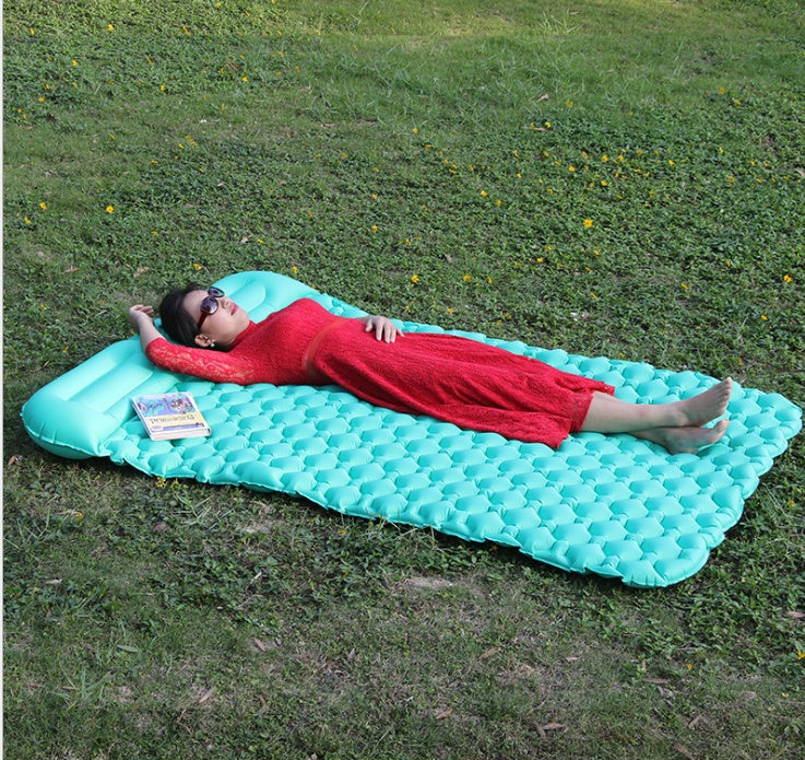 Tapis de camping gonflable pour tente, coussin double pour extérieur, pique-nique, plage, deux couvertures à carreaux, coussin pour bébé, repos à la maison, matelas doux