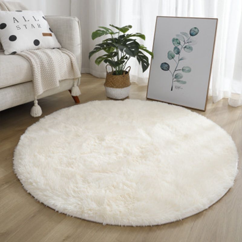 Tie Dye Silk Carpet Long Hair Round Bedroom Thickened Floor Mat