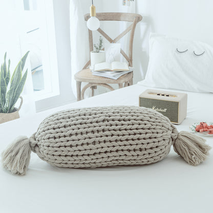 Handmade Wool Sofa Cushion Cushion Solid Color Cushion