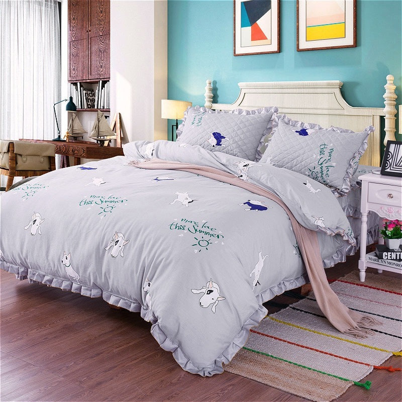 Non slip thickened cotton bed sheet