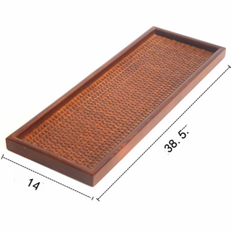 Rattan Woven Tea Tray Creative Tray Non-Slip Bamboo Woven Wooden Plate