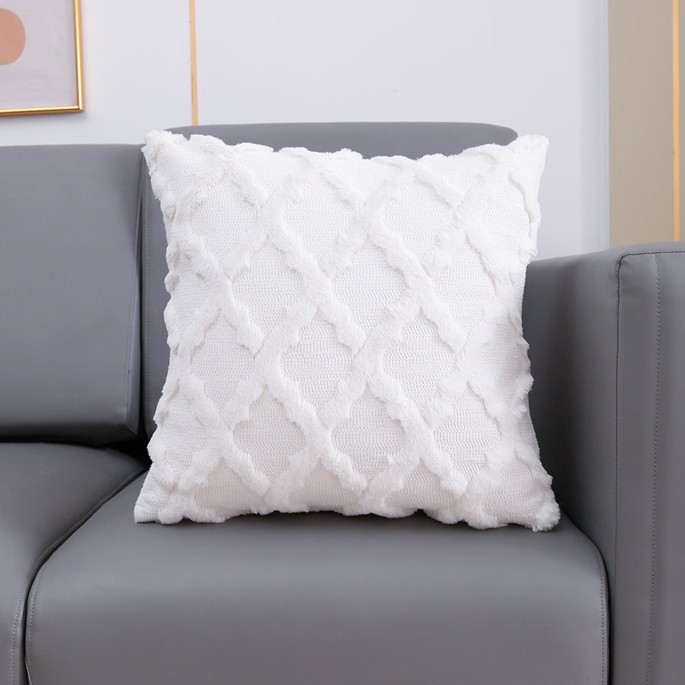 Housse de coussin en peluche brodée de diamants