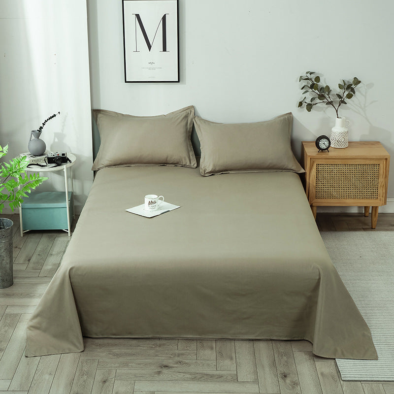 Solid Color Sanding Washed Cotton Single Piece Is Pure Student Dormitory Single Bed Sheet