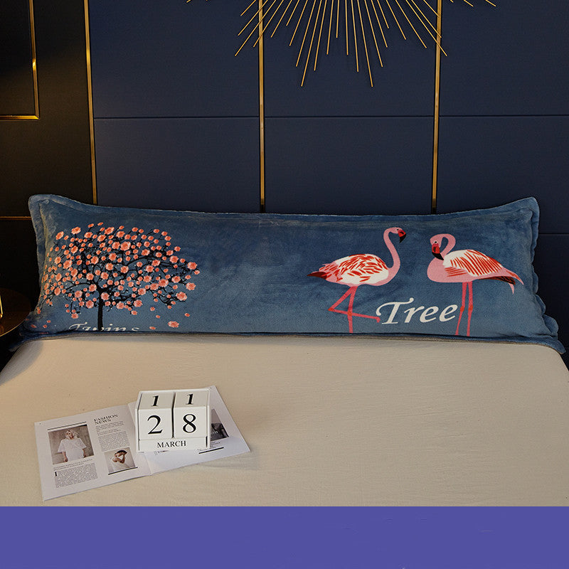 Almohada para amantes de la lana de coral, extragrande, de invierno, con dibujos animados, para cama de 1,5 m