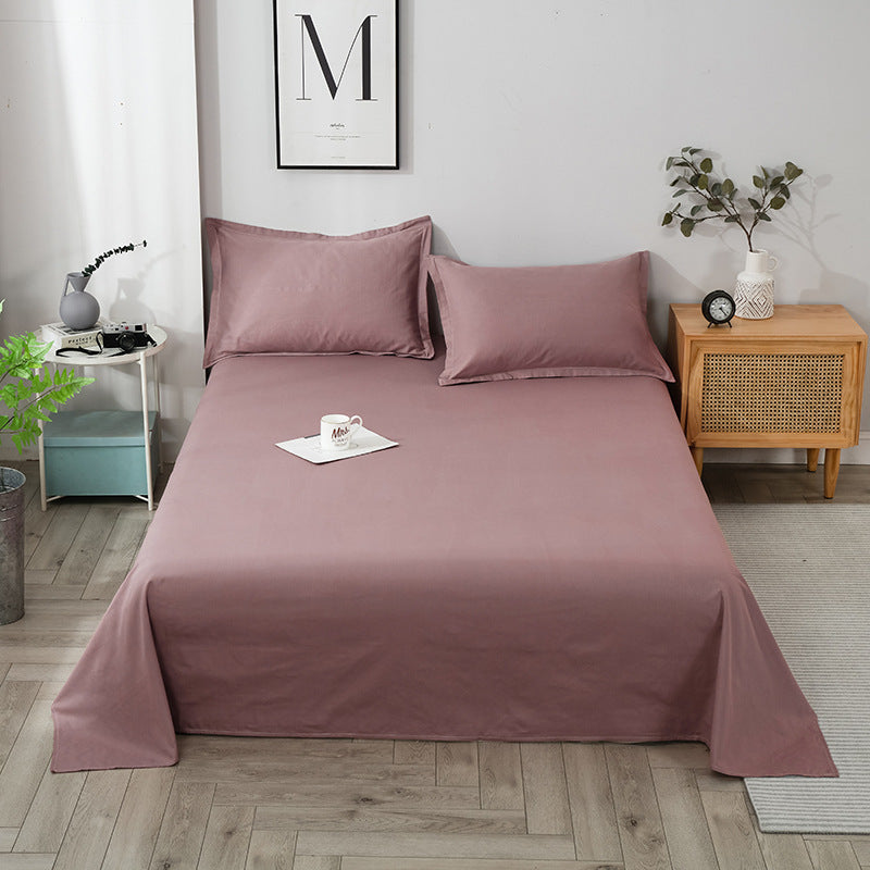 Solid Color Sanding Washed Cotton Single Piece Is Pure Student Dormitory Single Bed Sheet