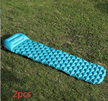 Tapis de camping gonflable pour tente, coussin double pour extérieur, pique-nique, plage, deux couvertures à carreaux, coussin pour bébé, repos à la maison, matelas doux