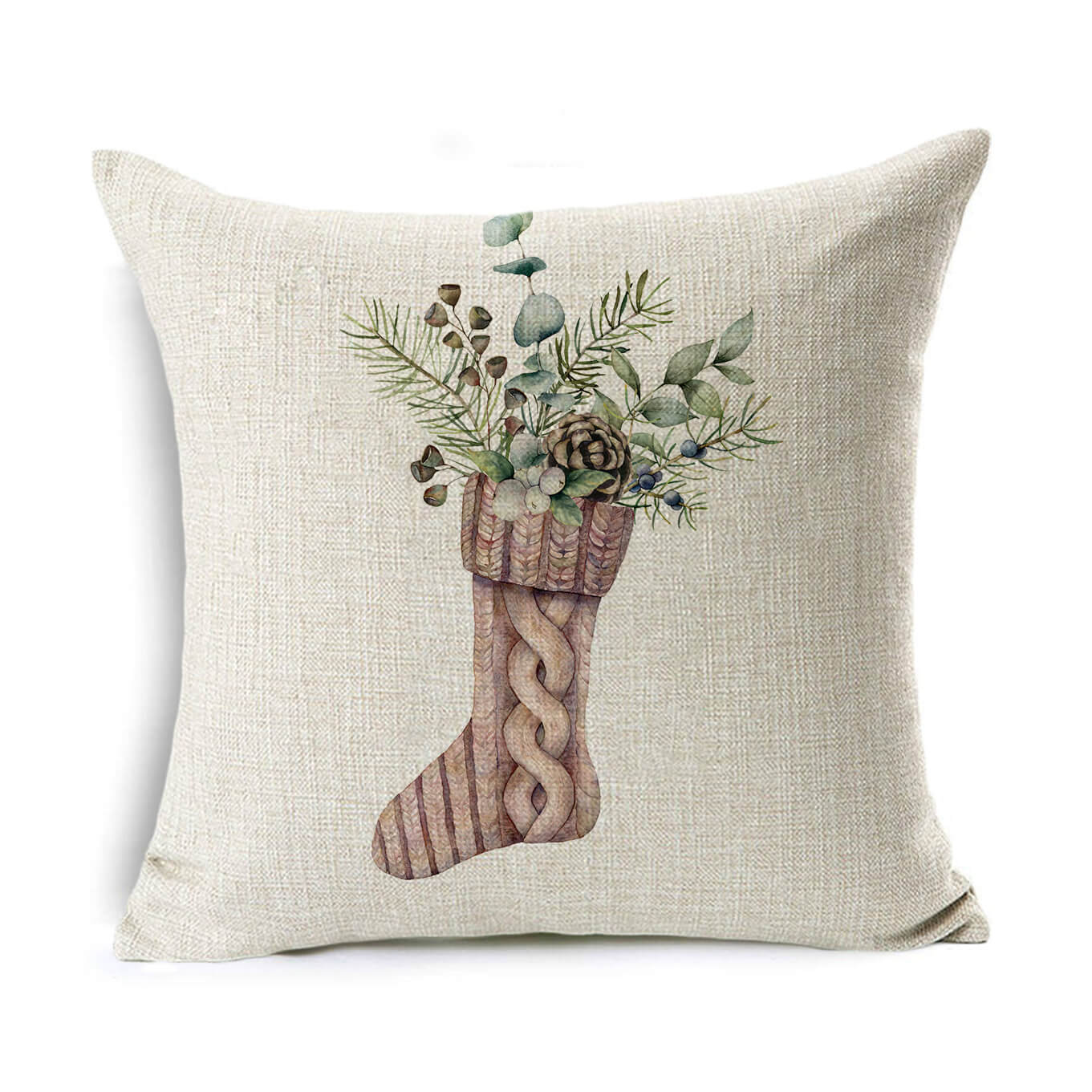 Christmas Gift Wreath Linen Hugging Pillowcase