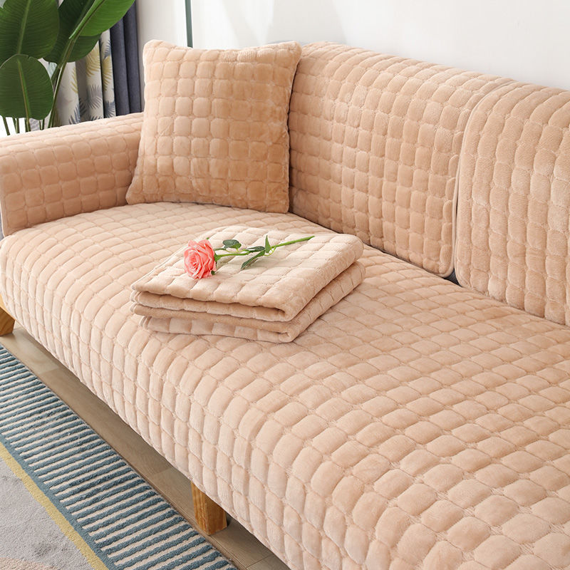 Corduroy Solid Color Plush Sofa Cushion Modern Simple Double Non-slip Cushion