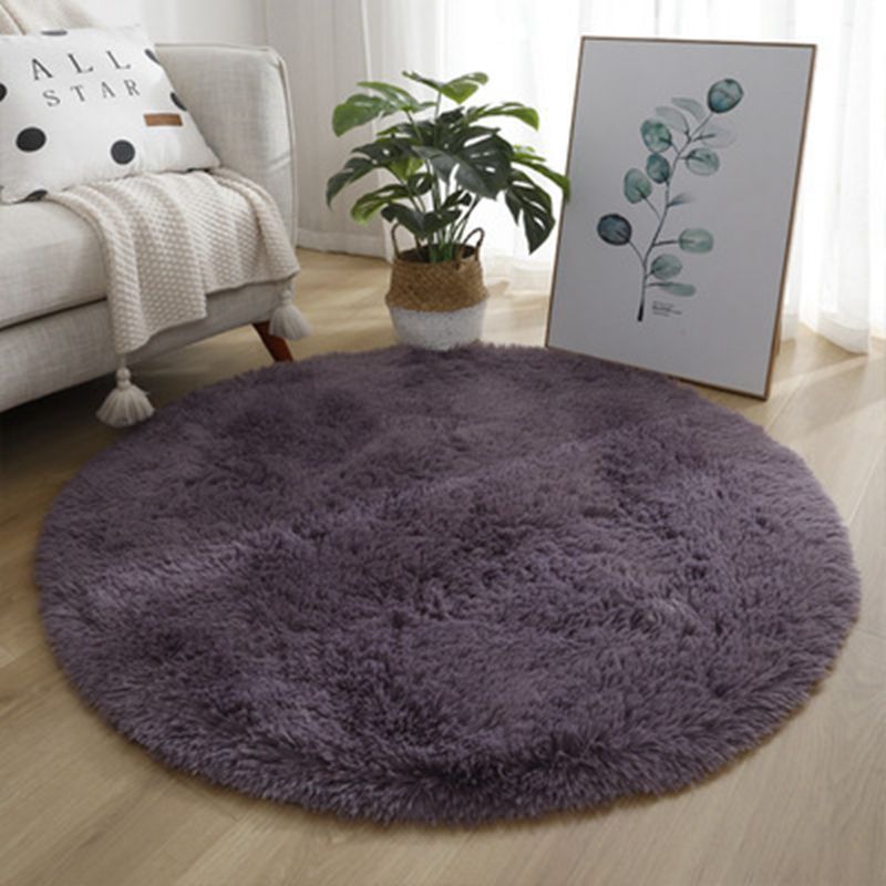 Tie Dye Silk Carpet Long Hair Round Bedroom Thickened Floor Mat