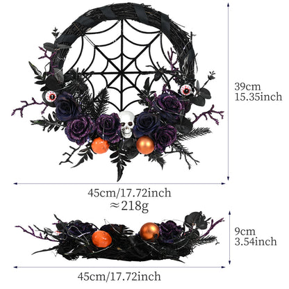 Halloween Decorations Spider Skull Vine Ring Artificial Flower Party Layout Props Pendant