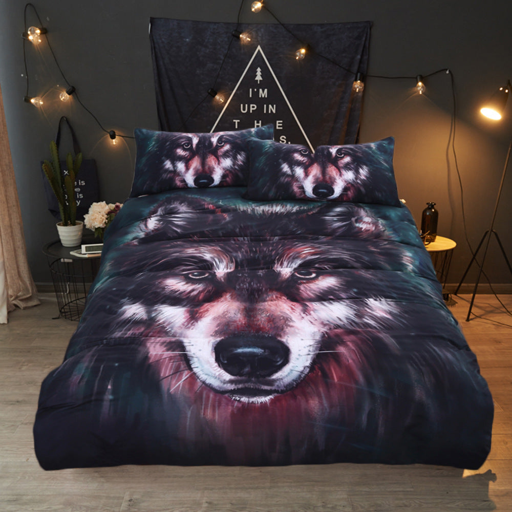 Wolf Three-piece bedding set