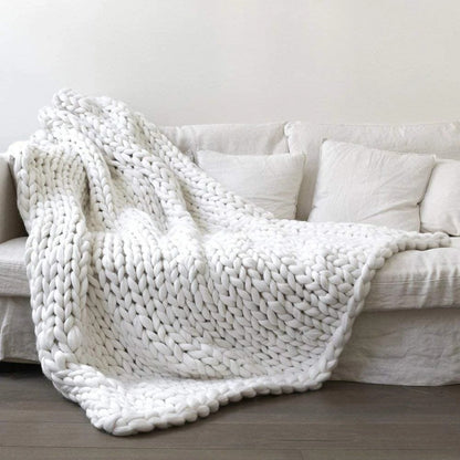 Hand woven woolen blanket  Soft Chenille Blanket